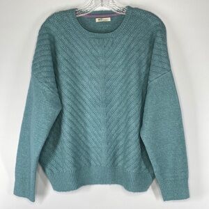 Ovla Blue Crewneck Knit Sweater Size Large